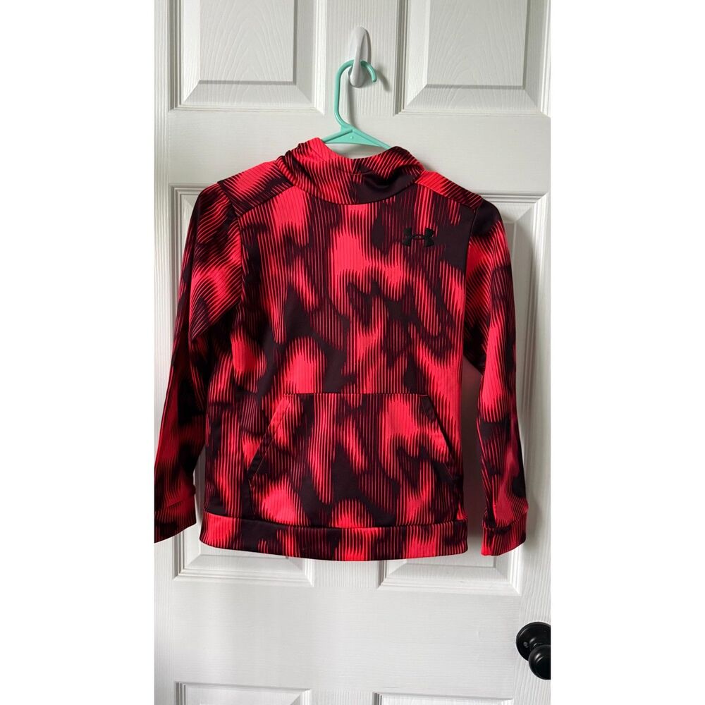 Boys Bright Red & Black Under Armour Hoodie